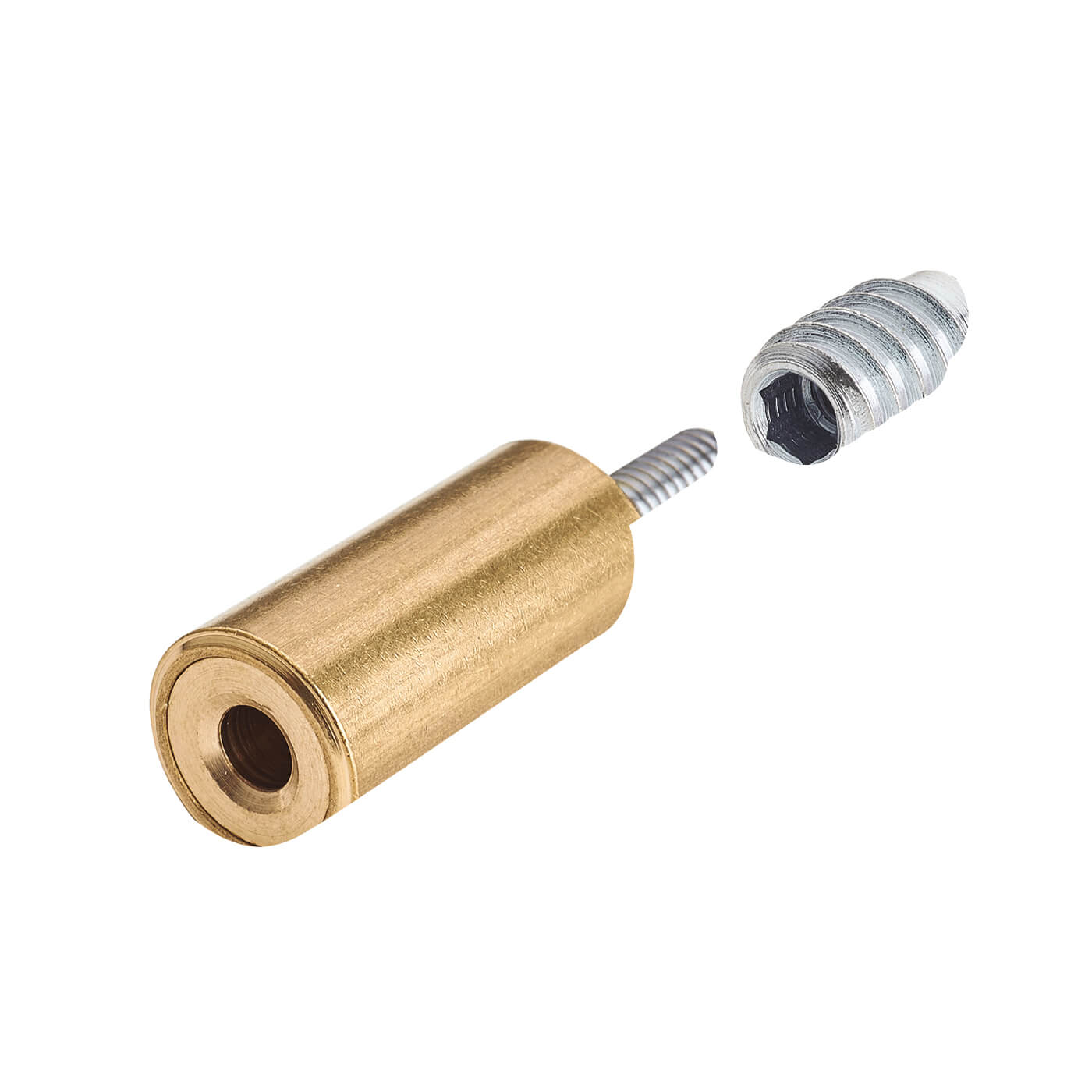 Bramah Rola Wooden Sash Window Stop - 31mm - Satin Brass - 2 Body + 4 Inserts - view 2