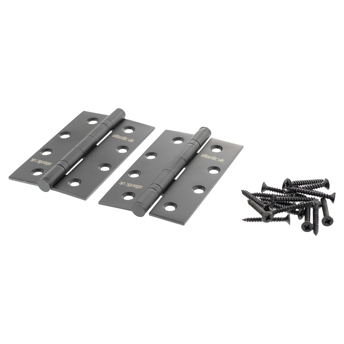 Slim Knuckle Ball Bearing Hinge - 101.5 x 63 x 2.5mm - Matt Black - Pair - view 5