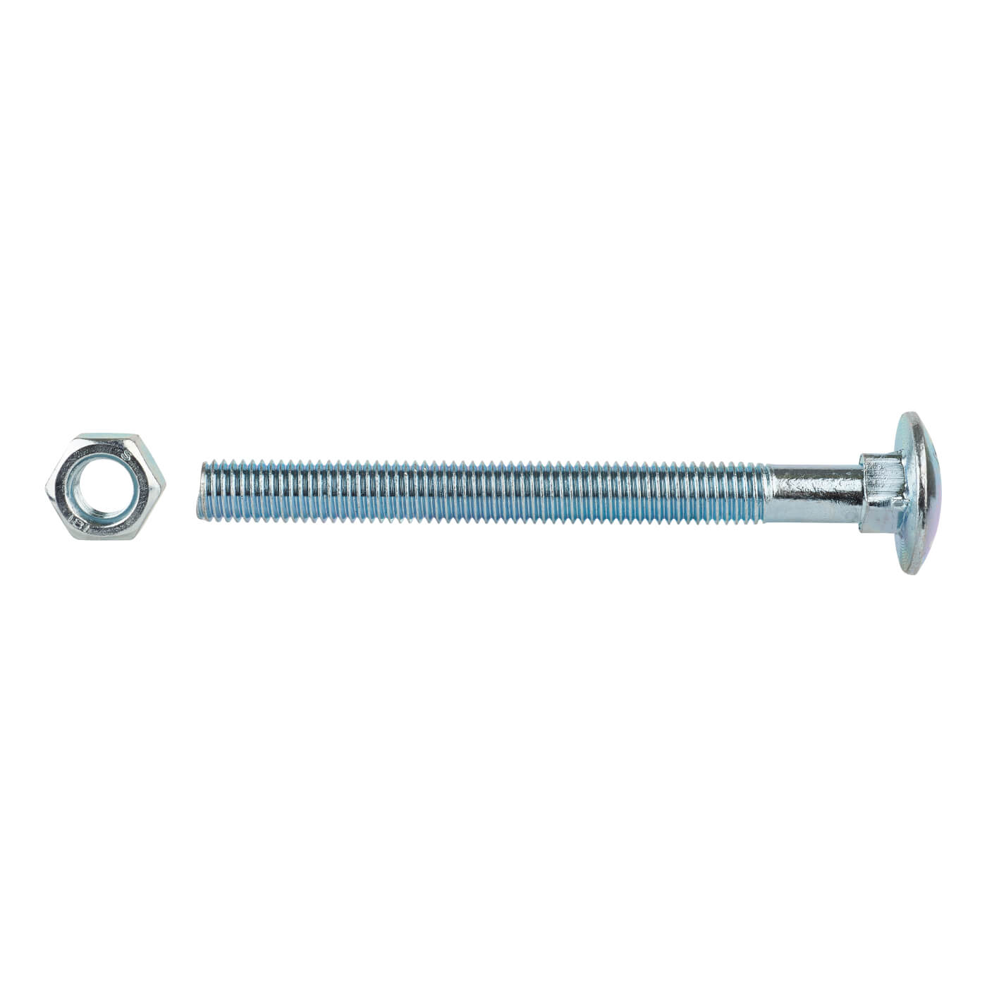 Carriage / Coach Bolt with Nut - M12 x 130mm - Zinc Plated - Pack of 4 - view 2