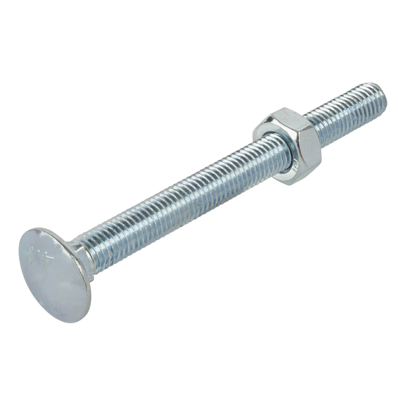 Carriage / Coach Bolt with Nut - M12 x 130mm - Zinc Plated - Pack of 4 - view 3