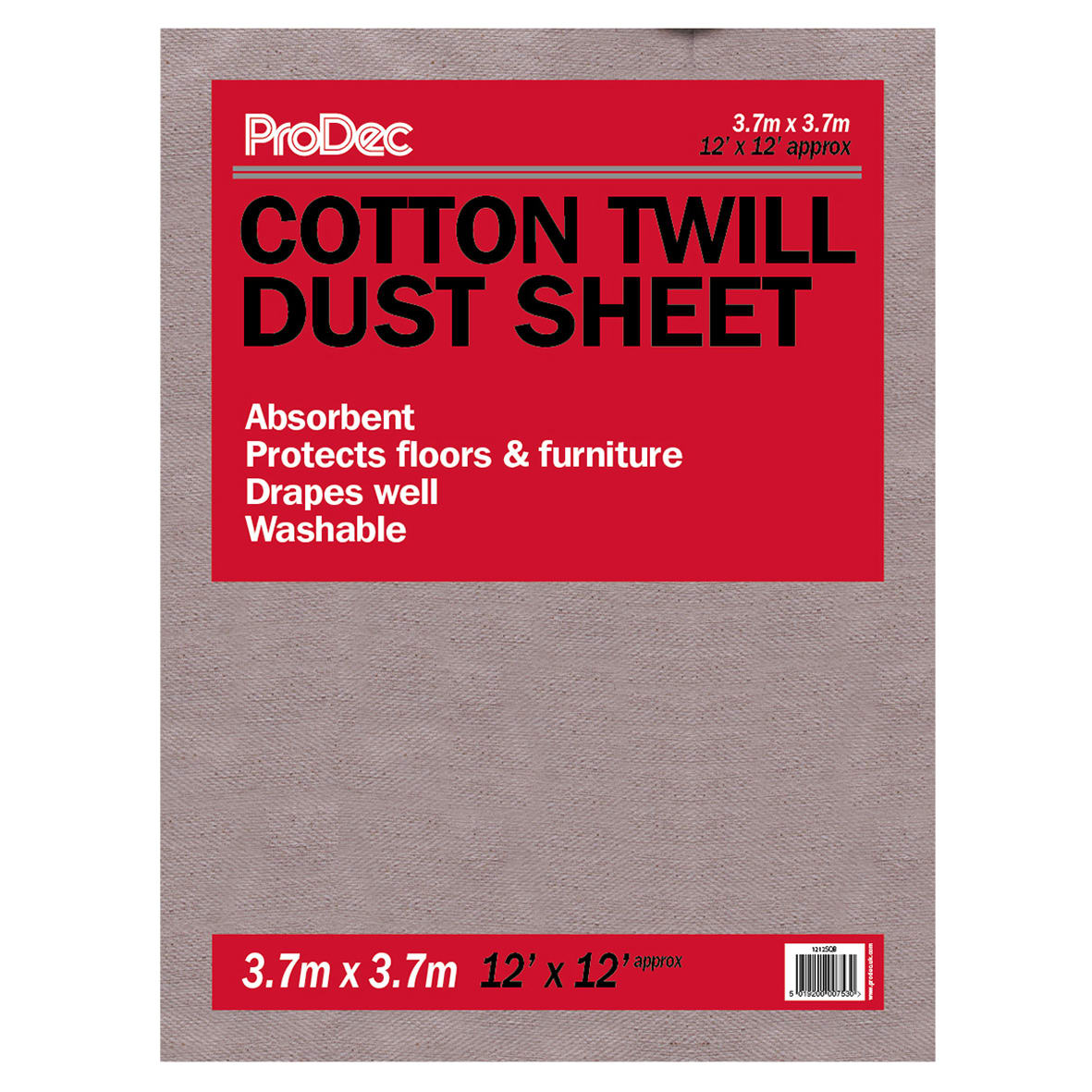 Cotton Twill Dust Sheet - 12' x 12 - view 2