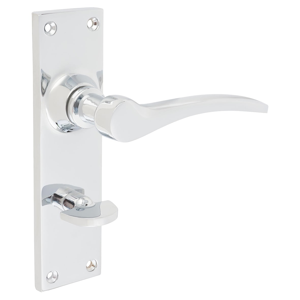 Polished Chrome Bathroom Door Handles - Buckingham Range - 152 x 41mm - view 2