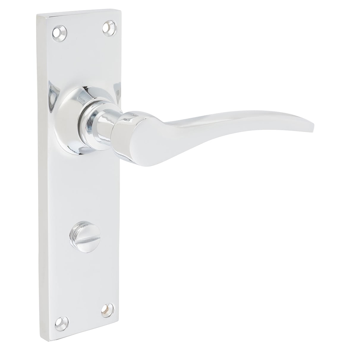 Polished Chrome Bathroom Door Handles - Buckingham Range - 152 x 41mm - view 3