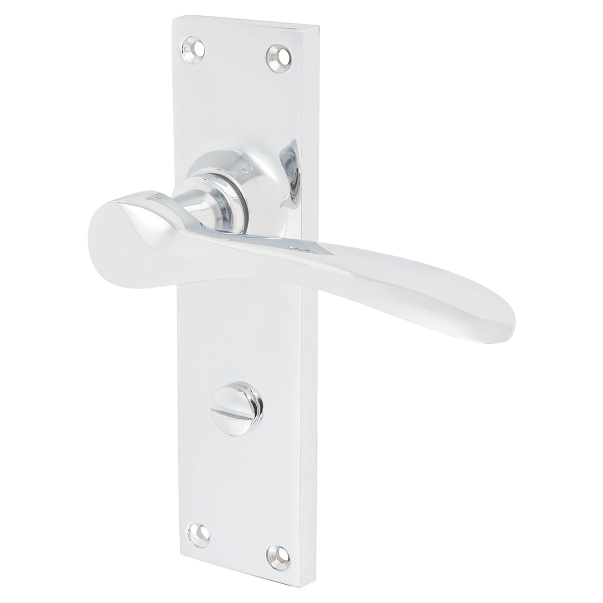 Polished Chrome Bathroom Door Handles - Buckingham Range - 152 x 41mm - view 4