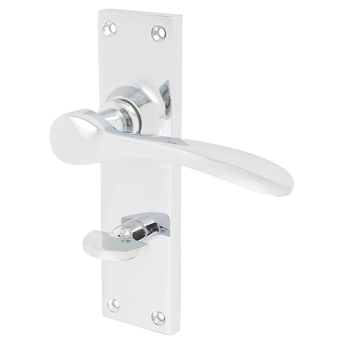 Polished Chrome Bathroom Door Handles - Buckingham Range - 152 x 41mm - view 5