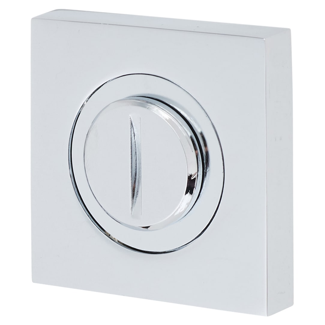 Brass Square Bathroom Turn & Release - 50mm Diameter - Polished Chrome - view 2
