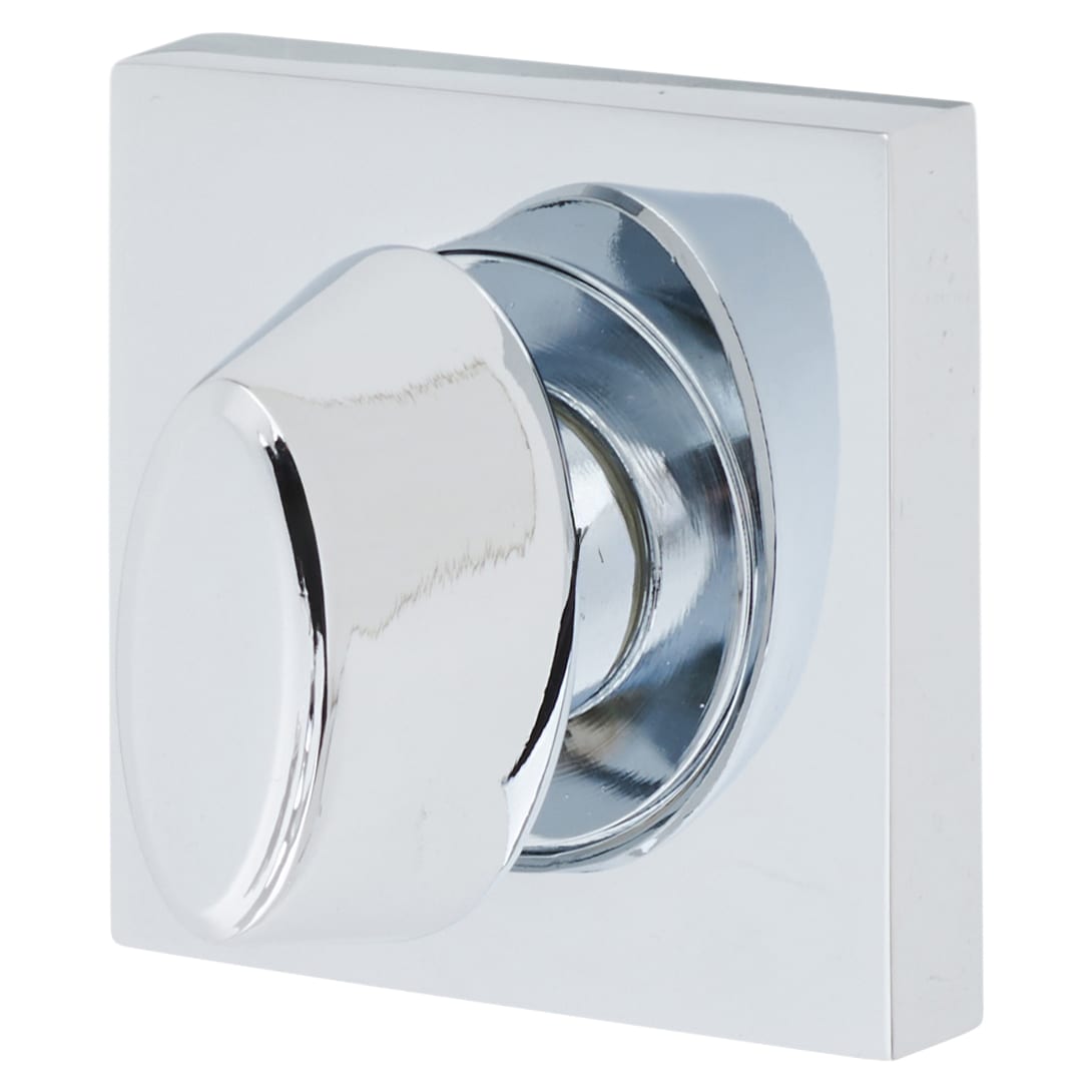 Brass Square Bathroom Turn & Release - 50mm Diameter - Polished Chrome - view 3