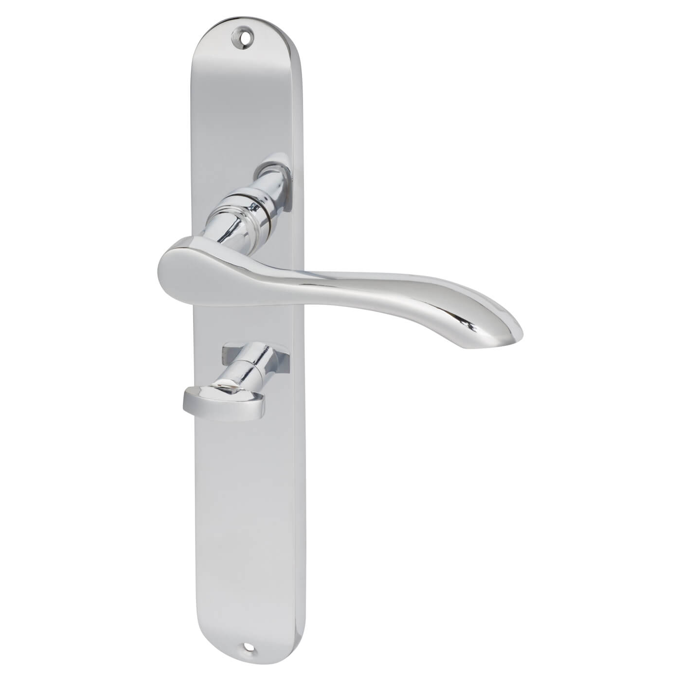 Polished Chrome Bathroom Door Handles - Long Plate - Altea Range - 240 x 41mm - view 5
