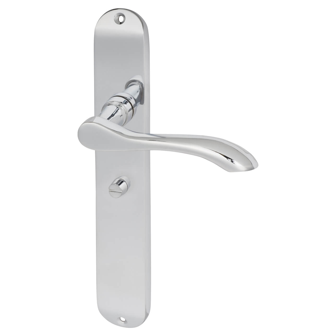 Polished Chrome Bathroom Door Handles - Long Plate - Altea Range - 240 x 41mm - view 6