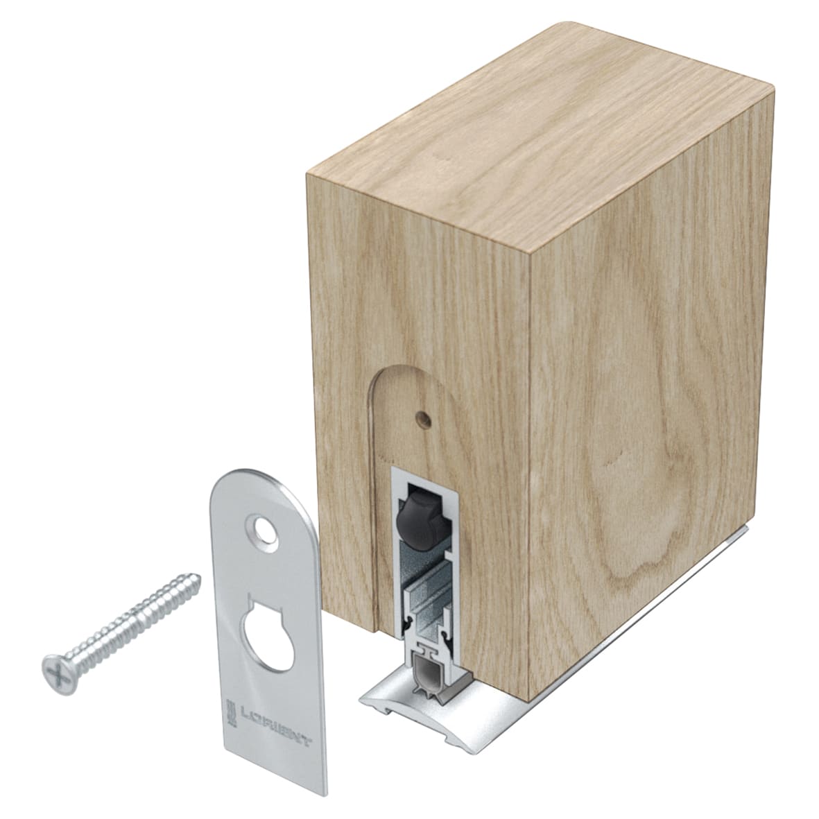 LAS8001si Automatic Drop Seal - 1035mm Length - Bottom Mortice Fixing - Aluminium - view 4