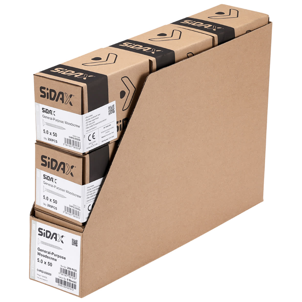 General Purpose Pozi Countersunk Chipboard Wood Screws - 5.0 x 50mm - Zinc Plated - Pk of 200 - view 3
