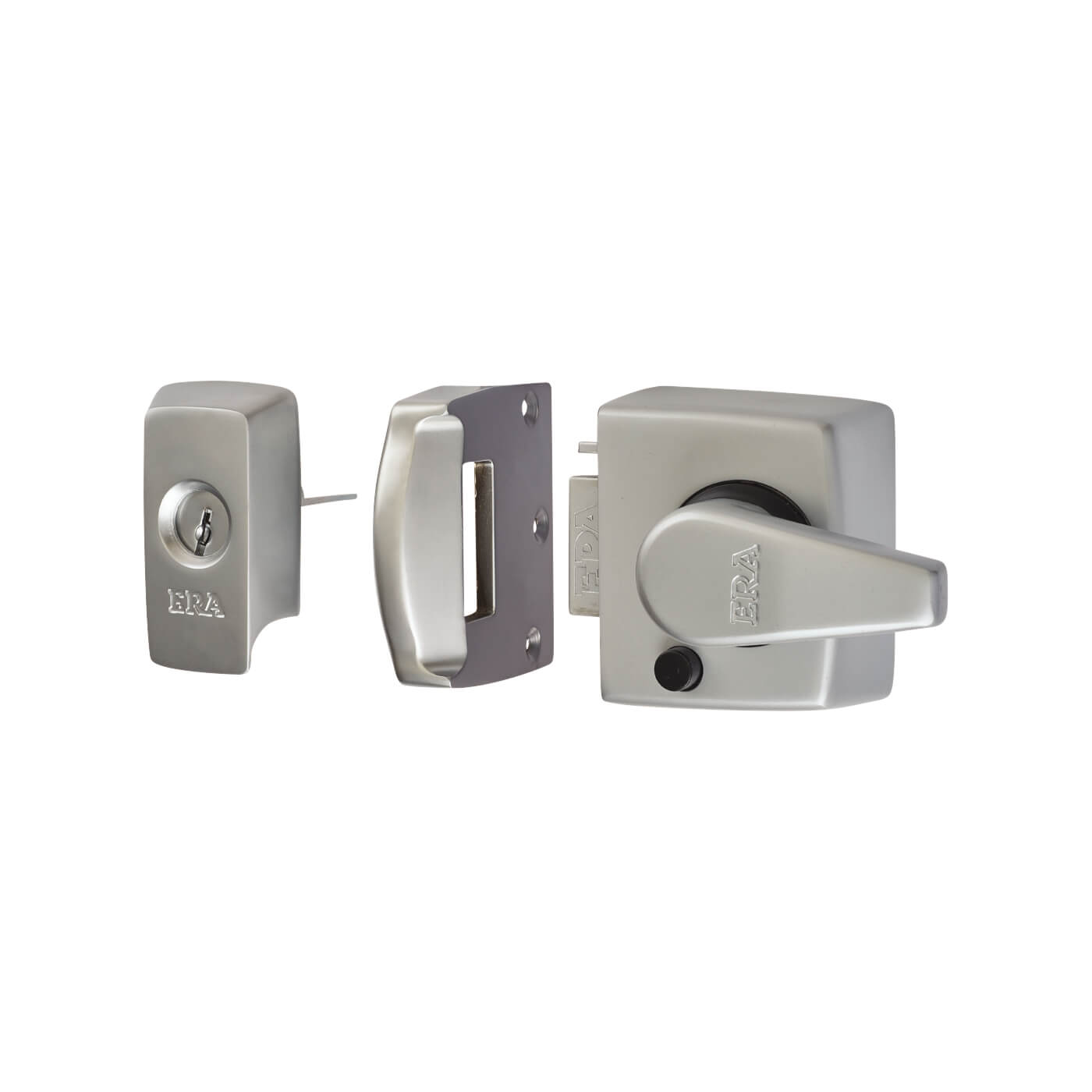 BS 3621:2007 Keyless Egress Nightlatch - 40mm Backset - Satin Chrome Case/Cylinder - view 2