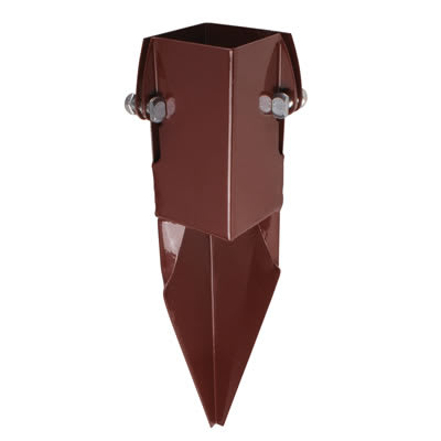 Fence Post Repair Spike - Twin Bolt - 75 x 75 x 300mm - Brown Powder Coated - view 2
