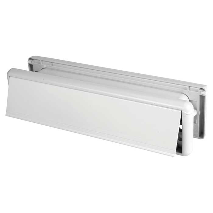 Seal Letter Plate - 265 x 70mm - Door Thickness 40-80mm - White - view 2