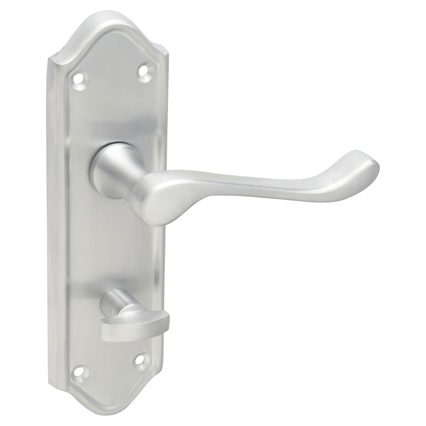 Satin Chrome Scroll Bathroom Door Handles - Ashmead Range - 168 x 46mm - view 5