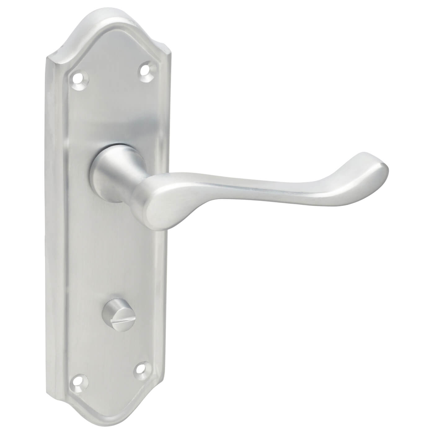 Satin Chrome Scroll Bathroom Door Handles - Ashmead Range - 168 x 46mm - view 6
