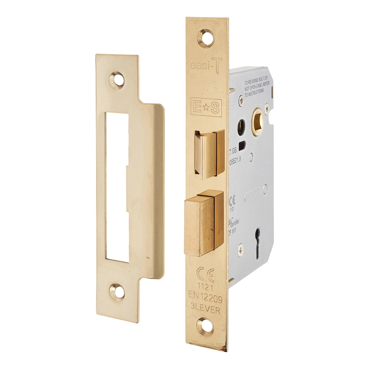 Polished Brass Scroll 3 Lever Sashlock Door Handles Pack - Ashmead Range - view 3