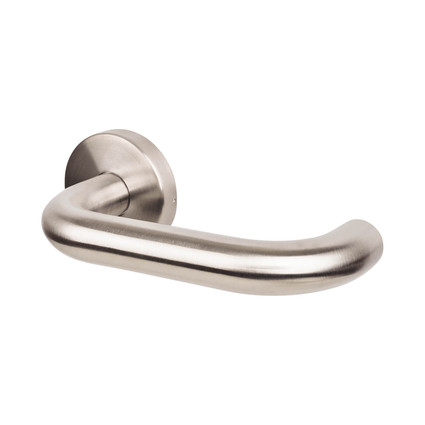 Satin Stainless Steel Antibacterial 19mm Return to Door Handles on Round Rose - view 2