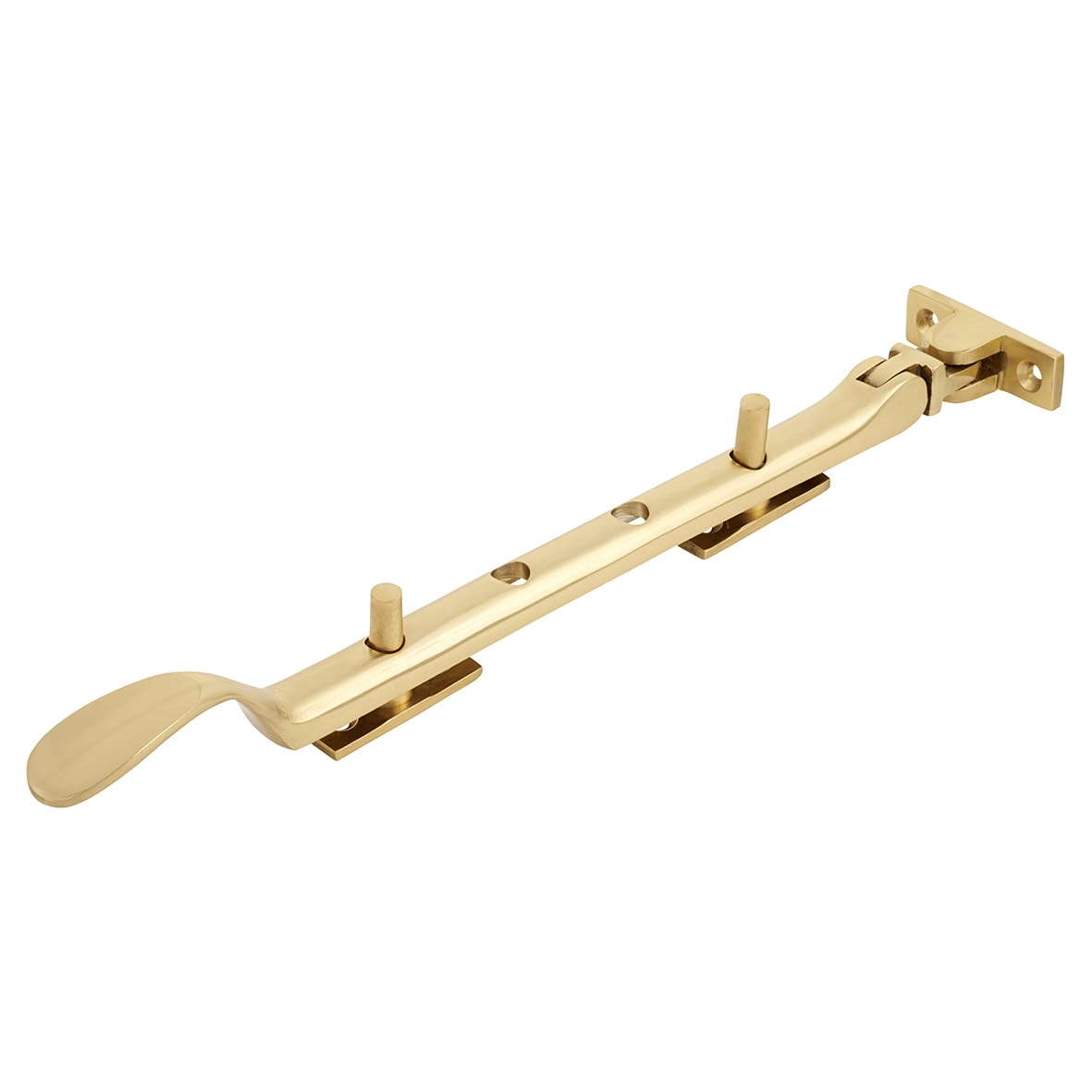 Cast Victorian Casement Window Stay - 10"/250mm Length - Polished Brass - view 2