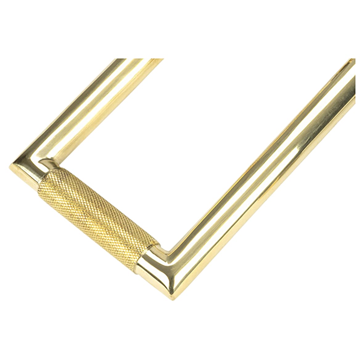 Brompton Rectangular Knurled Door Knocker - Polished Brass - 145 x 90mm - view 4