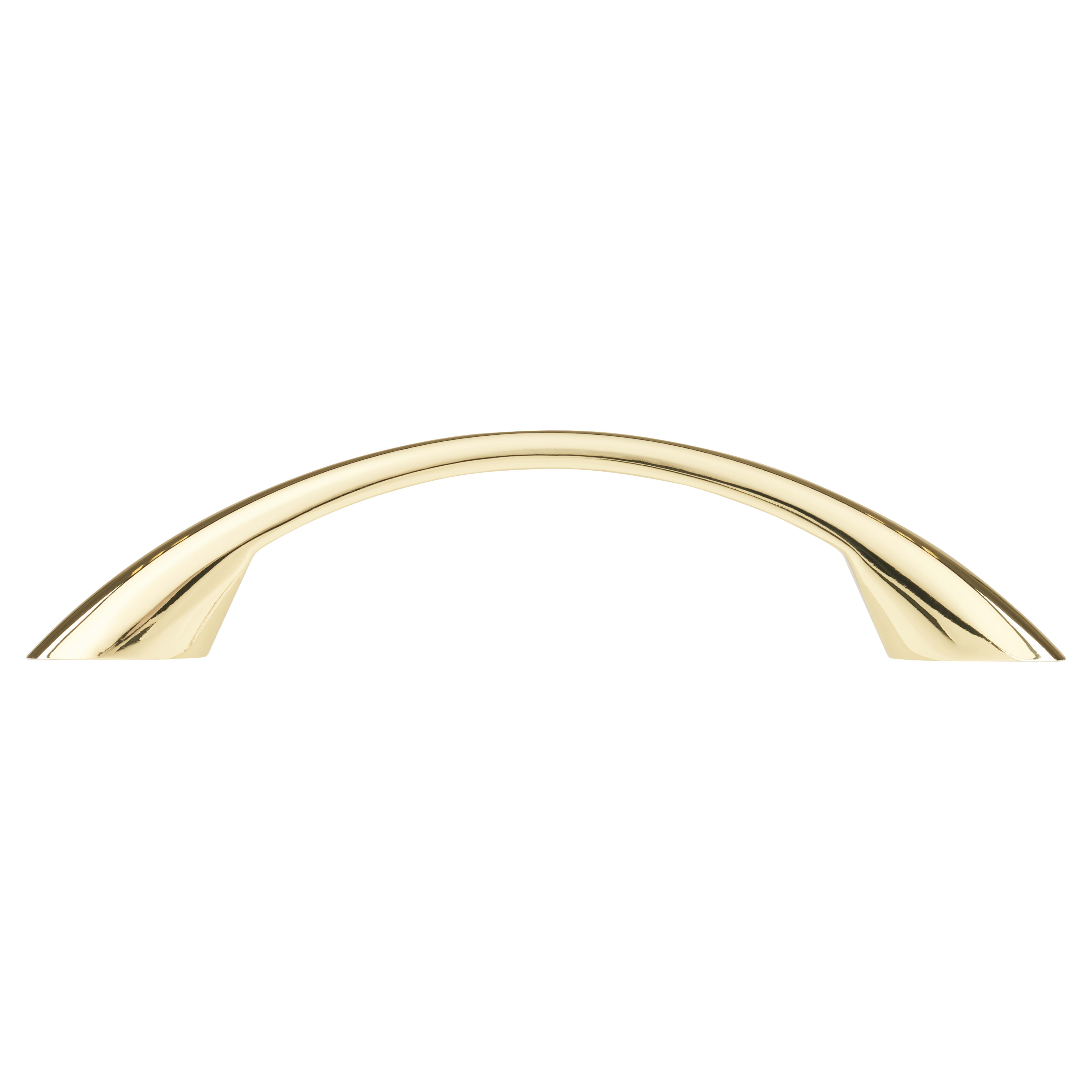 Vali Bow Cabinet Pull Handle - 96mm Centres - Polished Brass - view 3