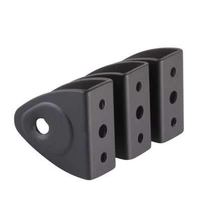 Designer Toilet Cubicle Wall Bracket - 12-13mm Panels - Black Textured - Pack of 3 - view 2