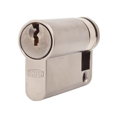 J2X20 Pattern 5 Pin 42mm Euro Single Cylinder - 33 + 9mm - Satin Chrome - Keyed to Differ - view 2