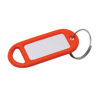 Key Ring Tag - 48 x 21mm - Orange - Pack of 10 - view 2
