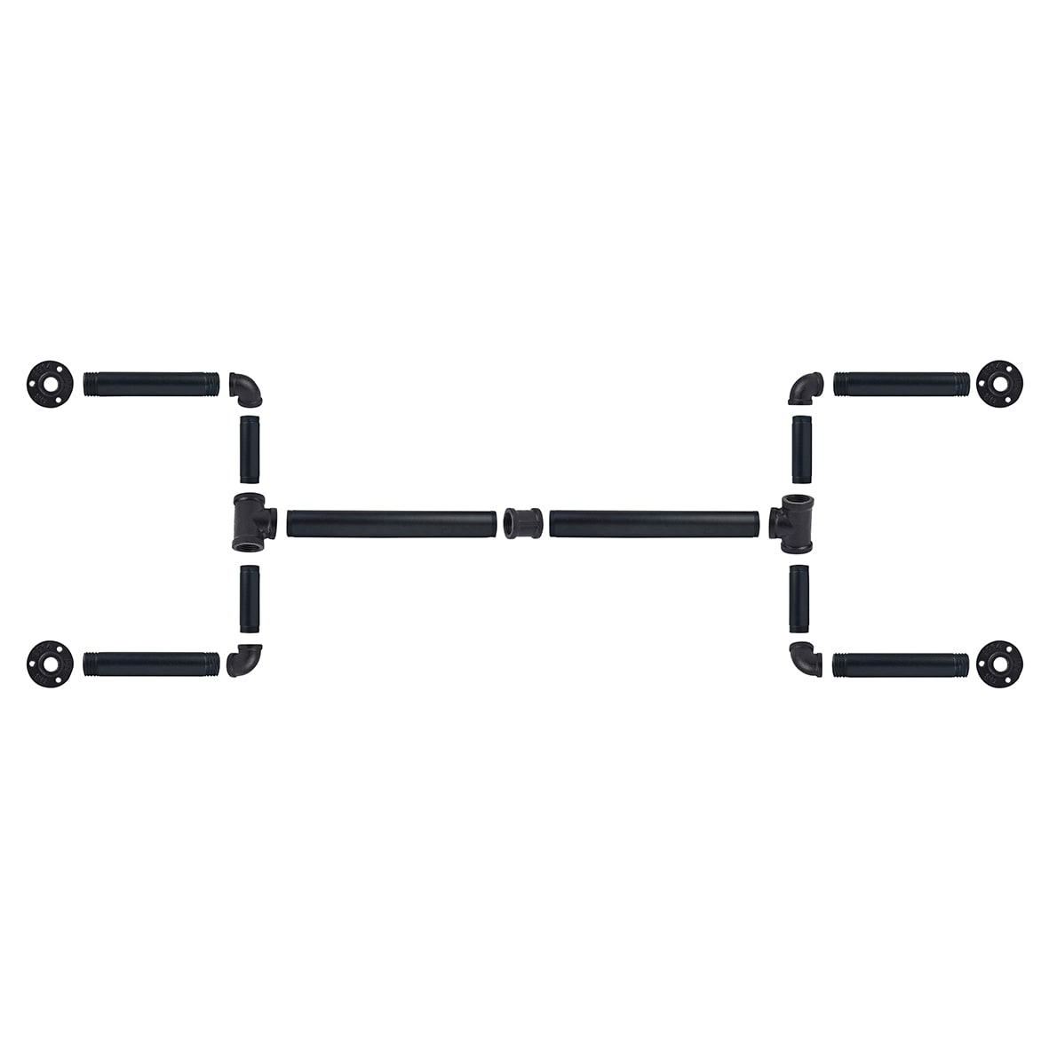 1/2" Pipe Wardrobe Rail Kit - Black - view 4
