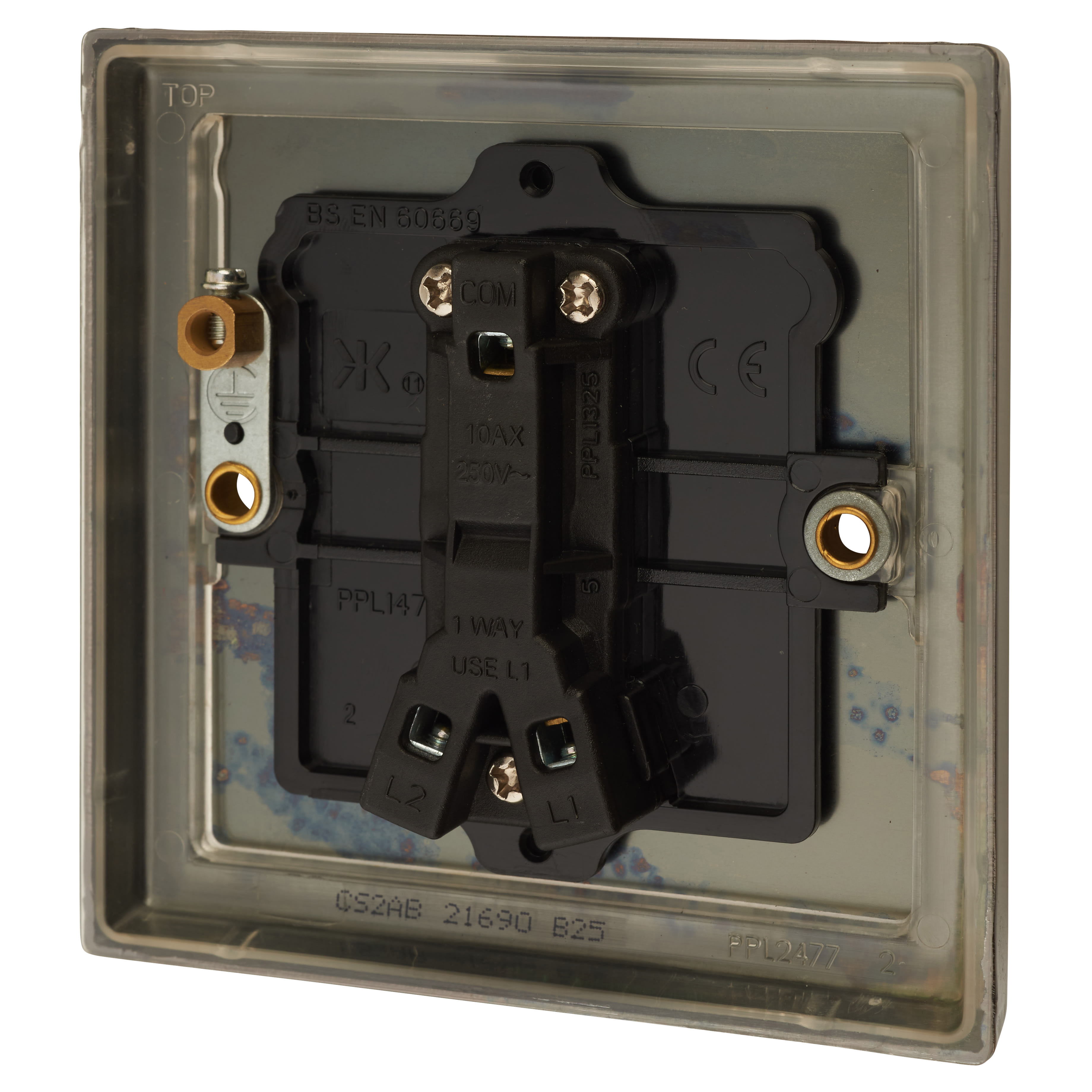 10AX 1 Gang 2 Way Light Switch - Antique Brass - view 3