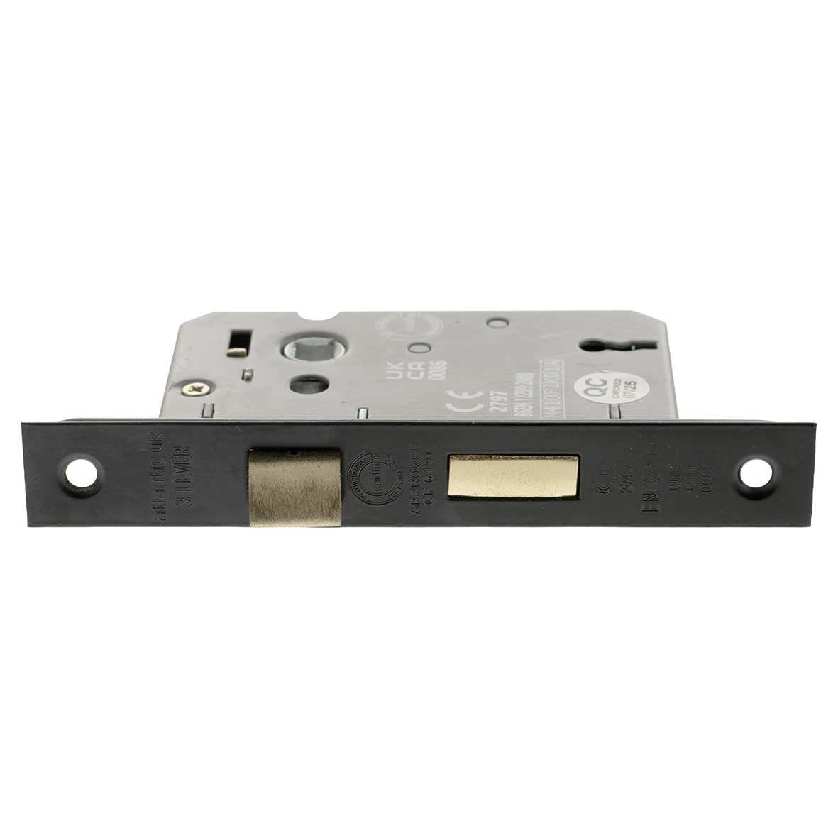 Bolt Through 3 Lever Sashlock - 65mm Case - 44mm Backset - Matt Black - view 2