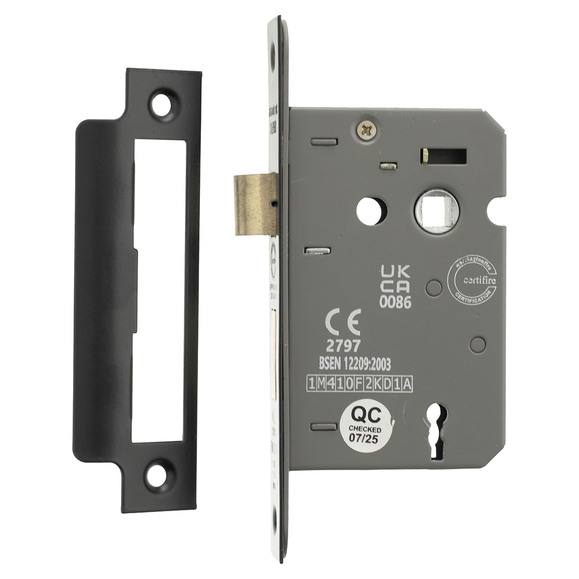 Bolt Through 3 Lever Sashlock - 65mm Case - 44mm Backset - Matt Black - view 3
