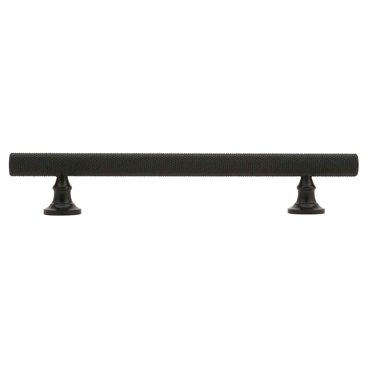 York 12mm Knurled T-Bar Cabinet Pull Handle - 128mm Centres - Matt Black - view 2