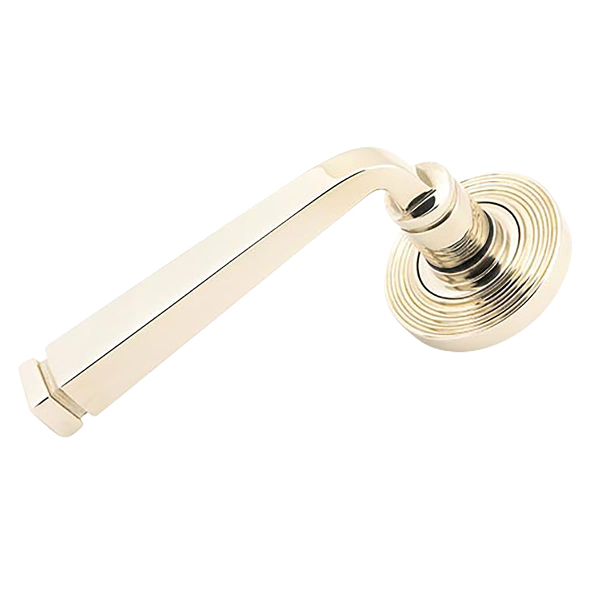 Polished Nickel Door Handles on Round Beehive Rose - Avon Range - view 2