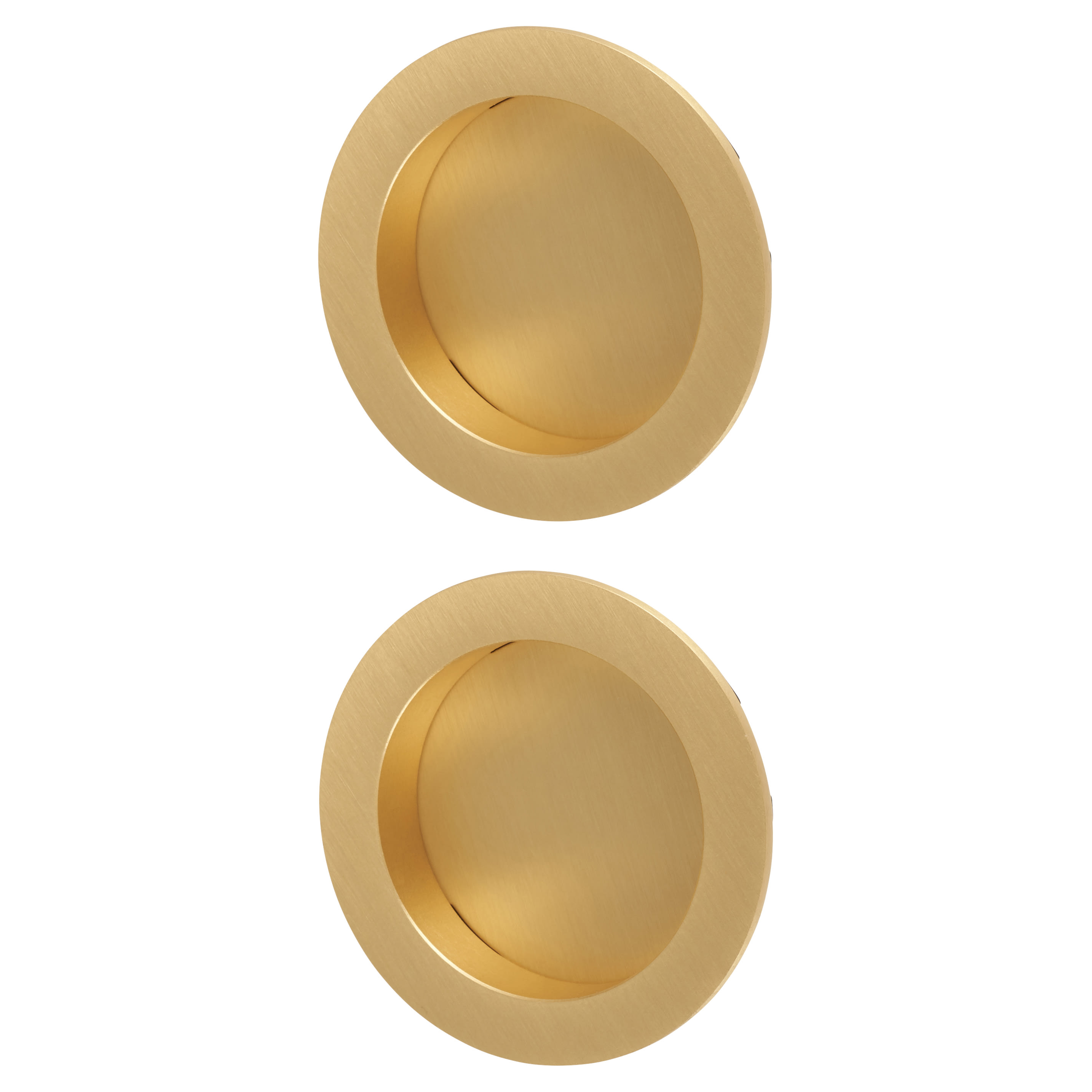 Marcus Round Flush Pull Handles - Satin Brass - view 2