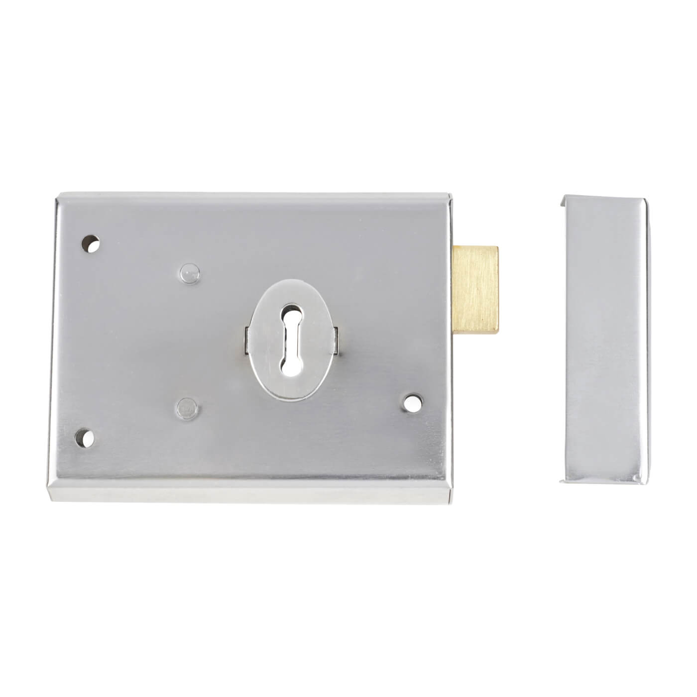 Rim Deadlock - 105 x 80mm - Satin Chrome - view 3