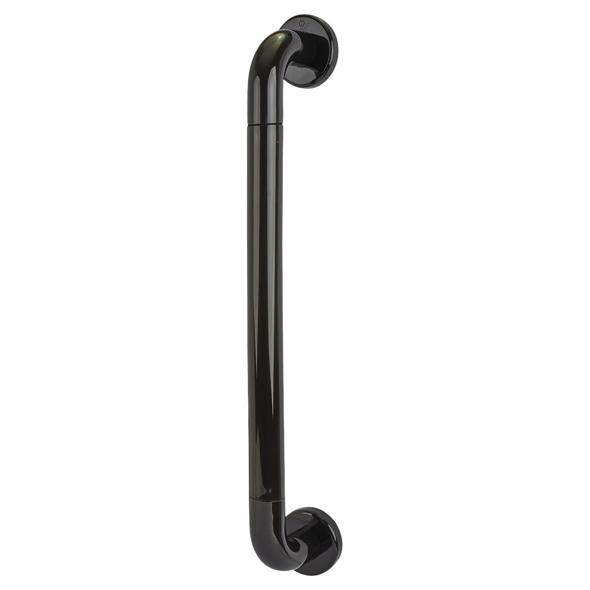 Ebony Black Nylon D-Bar Door Pull Handle on Rose - Screw Fix - 600mm c/c - view 2