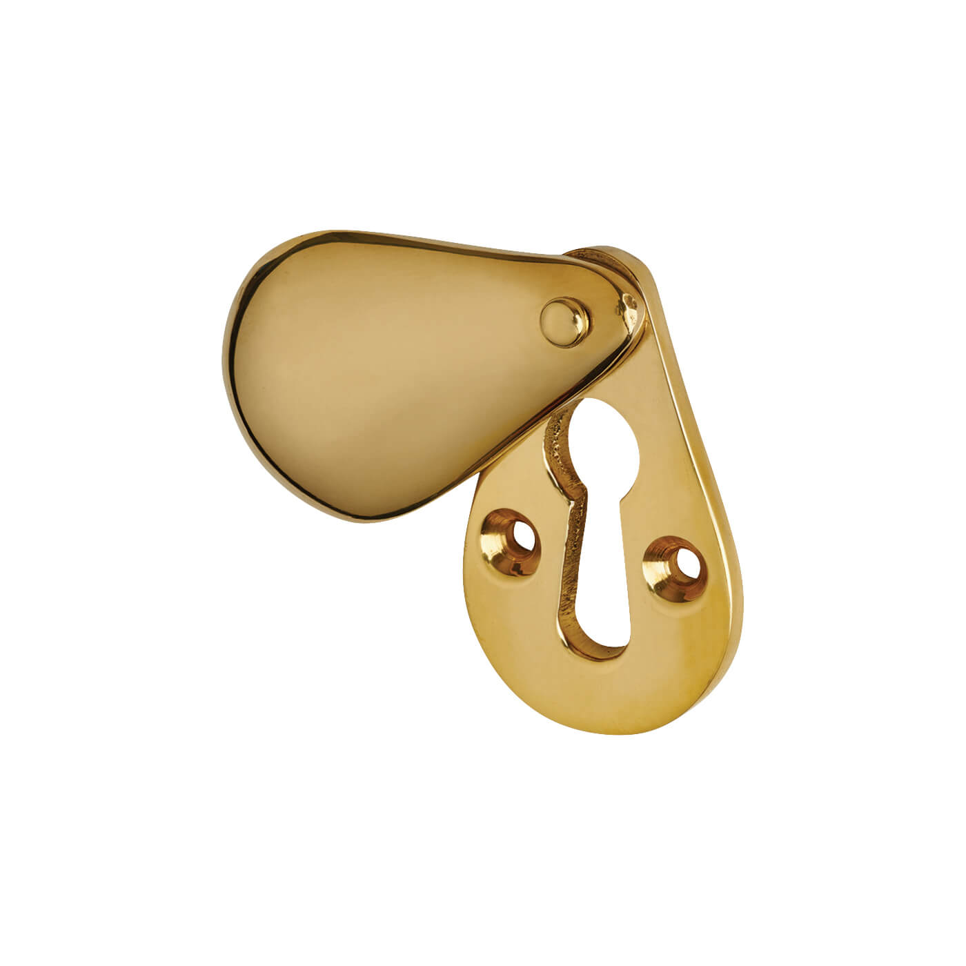 Plain Teardrop Escutcheon - 57 x 25mm - Keyhole - Brass - view 2