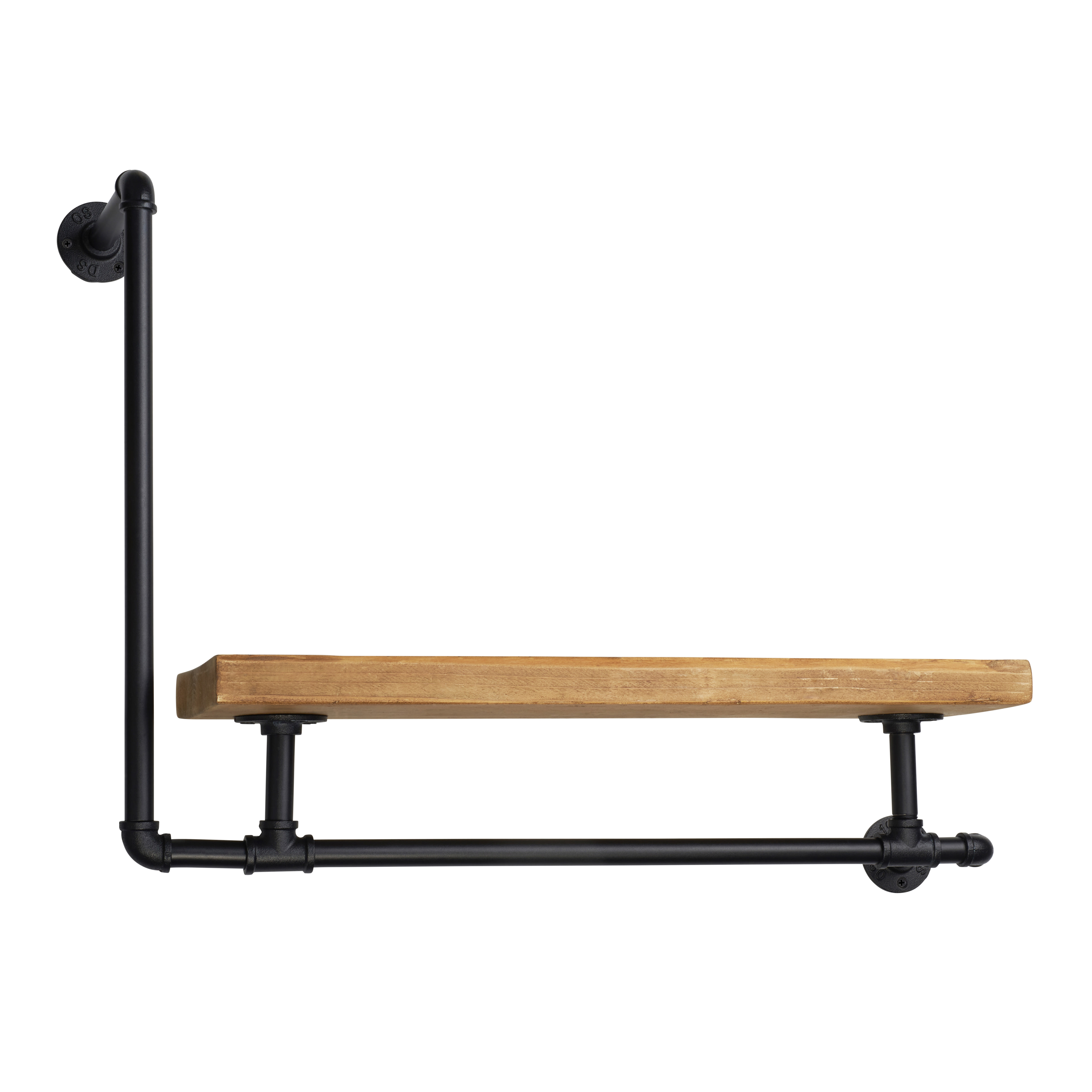 3/4" L Shaped Pipe Shelf Kit - Black - view 2