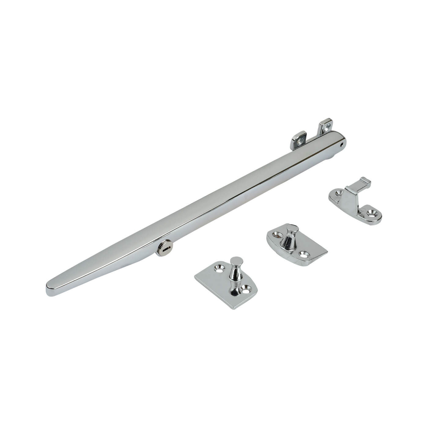 Timber Range Locking Casement Window Stay - 11"/280mm Length - Bright Chrome - view 2