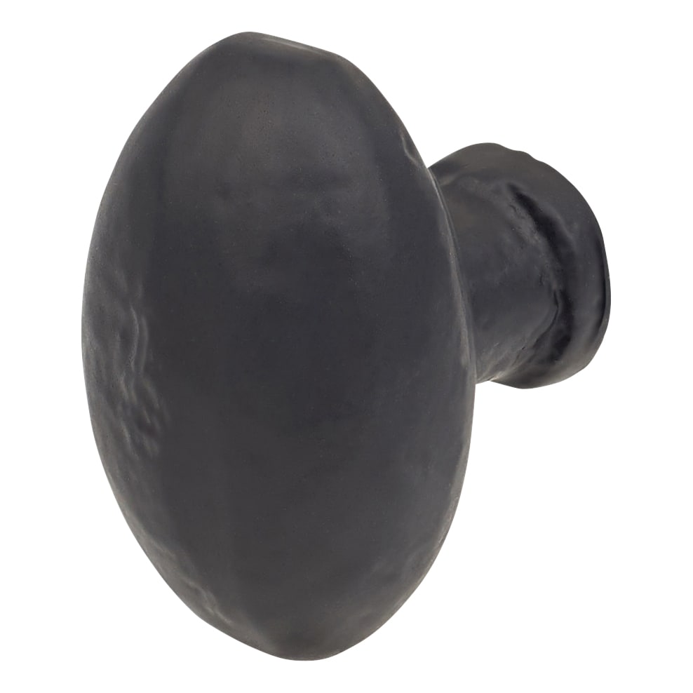 Solid Oval Cabinet Knob - 35 x 30mm - Black Iron - view 2