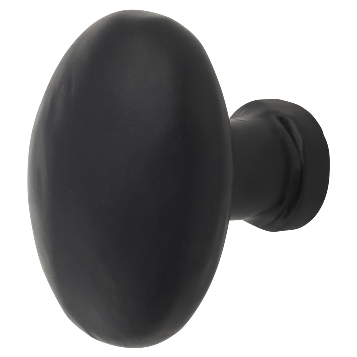 Solid Oval Cabinet Knob - 35 x 30mm - Black Iron - view 5