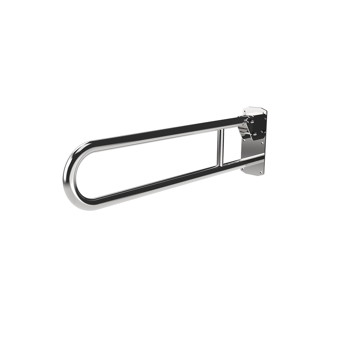 Hinged Support Grab Rail - 800 x 200mm - Polished Stainless Steel - view 3