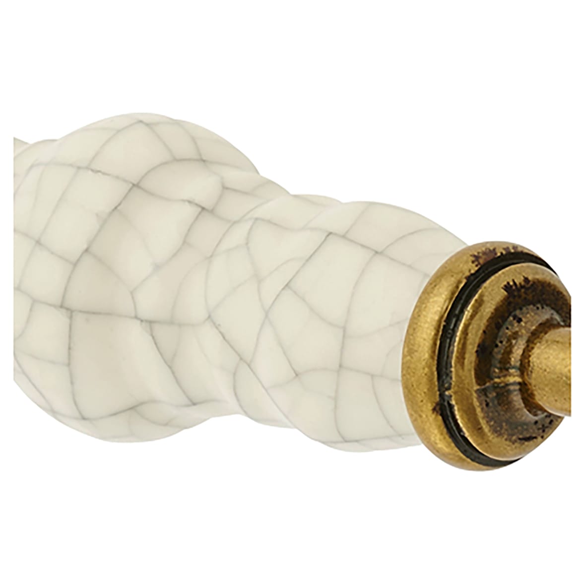 24mm Porcelain Crackle D-Bar Cabinet Pull Handle - 128mm Centres - Antique Brass - view 7