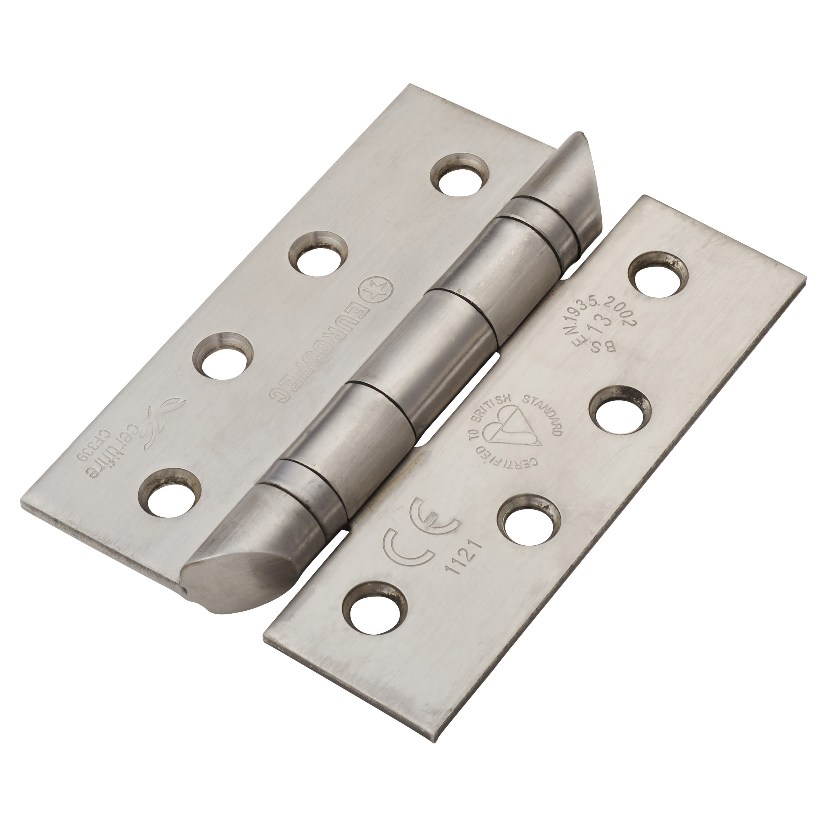 Ball Bearing Anti Ligature Grade 13 Butt Fire Door Hinge - 102x76x3mm - Sat Stainless - Pair - view 2