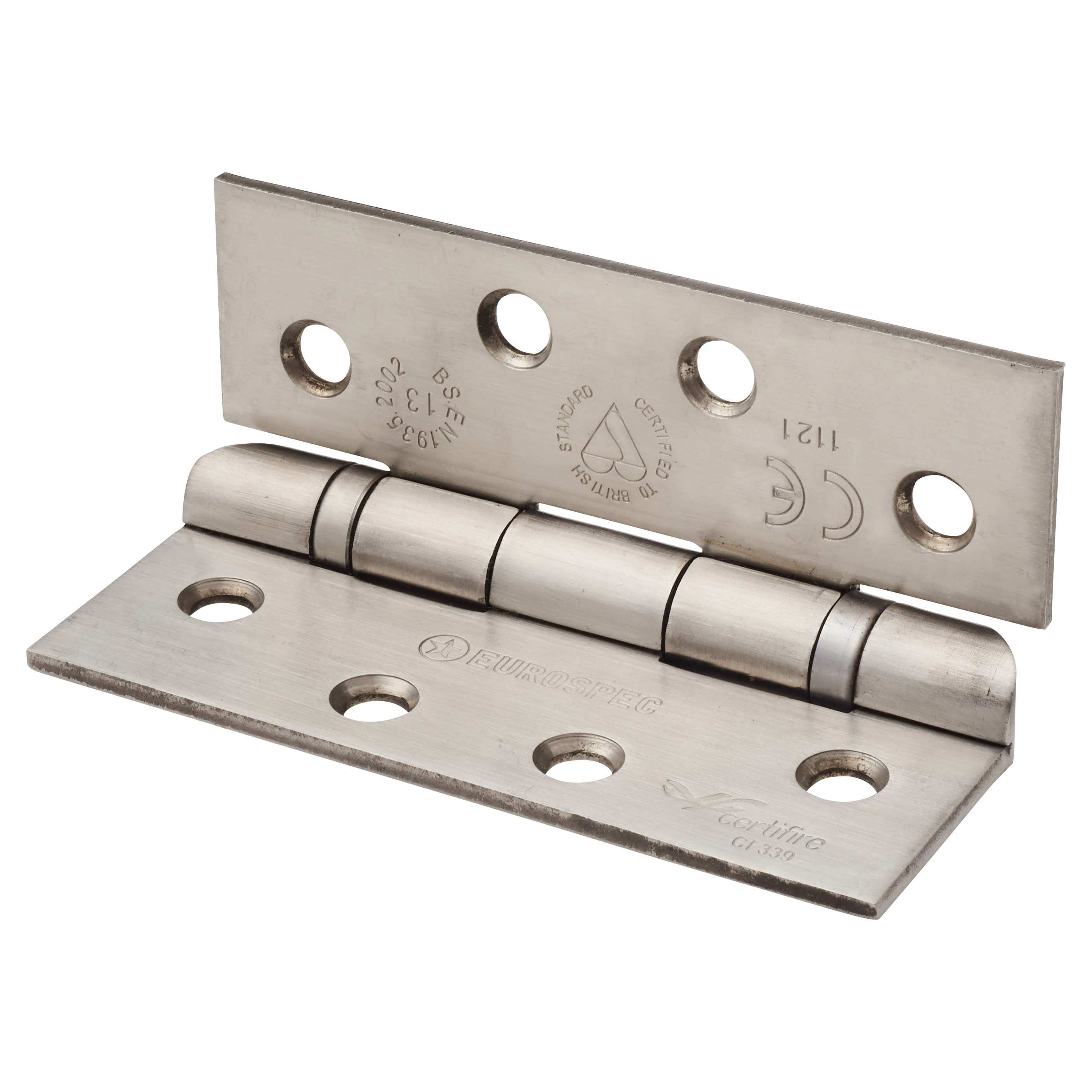 Ball Bearing Anti Ligature Grade 13 Butt Fire Door Hinge - 102x76x3mm - Sat Stainless - Pair - view 3