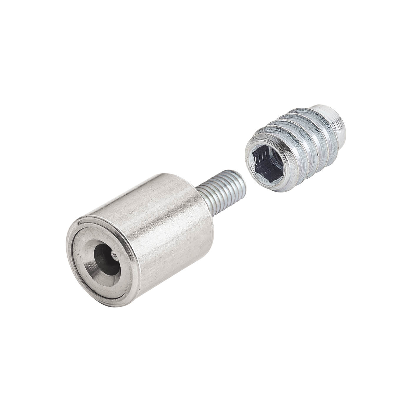 Bramah Rola Wooden Sash Window Stop - 19mm - Satin Chrome - 2 Body + 4 Inserts - view 2