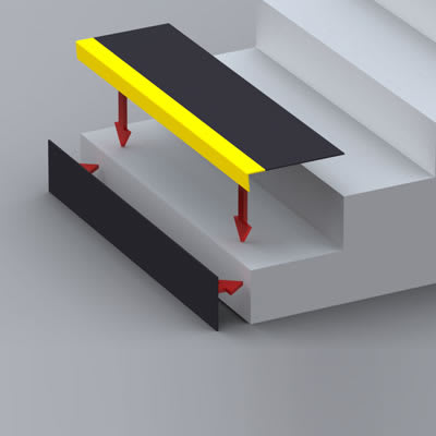 Stair Tread - 750 x 345 x 55mm - Yellow - view 2