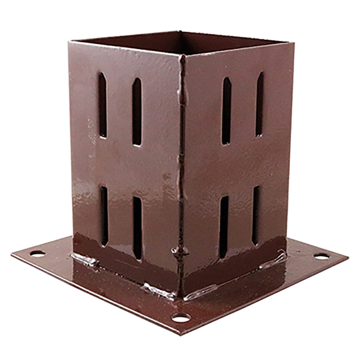 Bolt Down Fence Post Shoe - Quick Fit - 75 x 75mm - Oxide Red - view 2