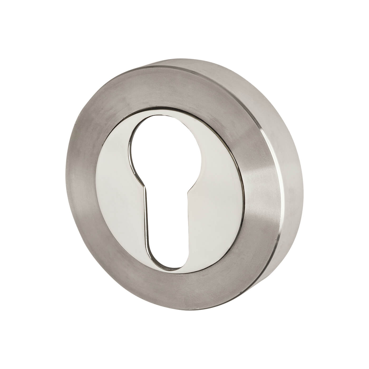 Duo Escutcheon - 53mm Diameter - Euro - Satin/Polished Stainless Steel - view 2
